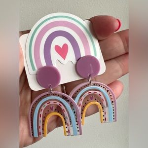 Rainbow acrylic earrings